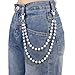BOXOB Pants Chain for Men & Women, Ceramic Bead Wallet Chain with Lobster Clasps Fashionable Hip Hop Punk Keychain for Bag Jean Trouser Pocket Belt Fashion Accessories