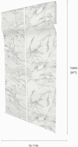 Miniatura 8 de WallPops! Protector contra salpicaduras enrollado de mármol Mila gris