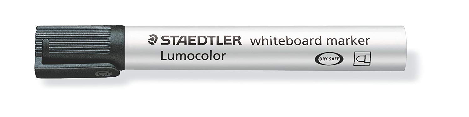 STAEDTLER Lumocolor 351-9 Rotulador para pizarra blanca, punta redonda, 20 unidades, negro