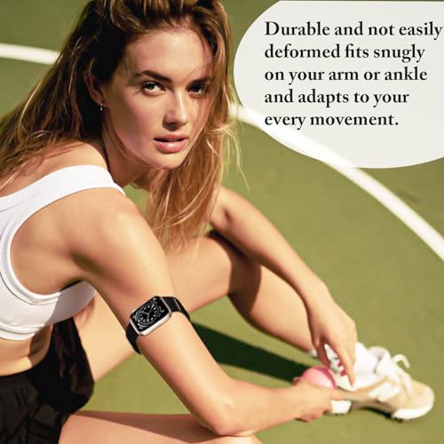 Image of Ankle /Arm Band Compatible with Apple Watch 49mm 46mm 45mm 44mm 42mm 41mm 40mm 38mm, Breathable Nylon Armband for IWatch SE Ultra Series 10 9 8 7 6 5 4 3 2 1, Stretchy Ankle Strap for Women Men