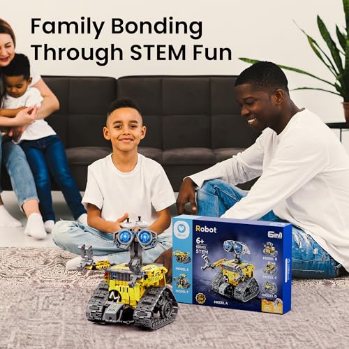 Image of Sillbird Robot Building Kit with Remote Control Gifts for Kids Boys Ages 8-13, Coding STEM Robotic Racer Car Toys for Birthday, Build 6in1 Model with 631 Pieces