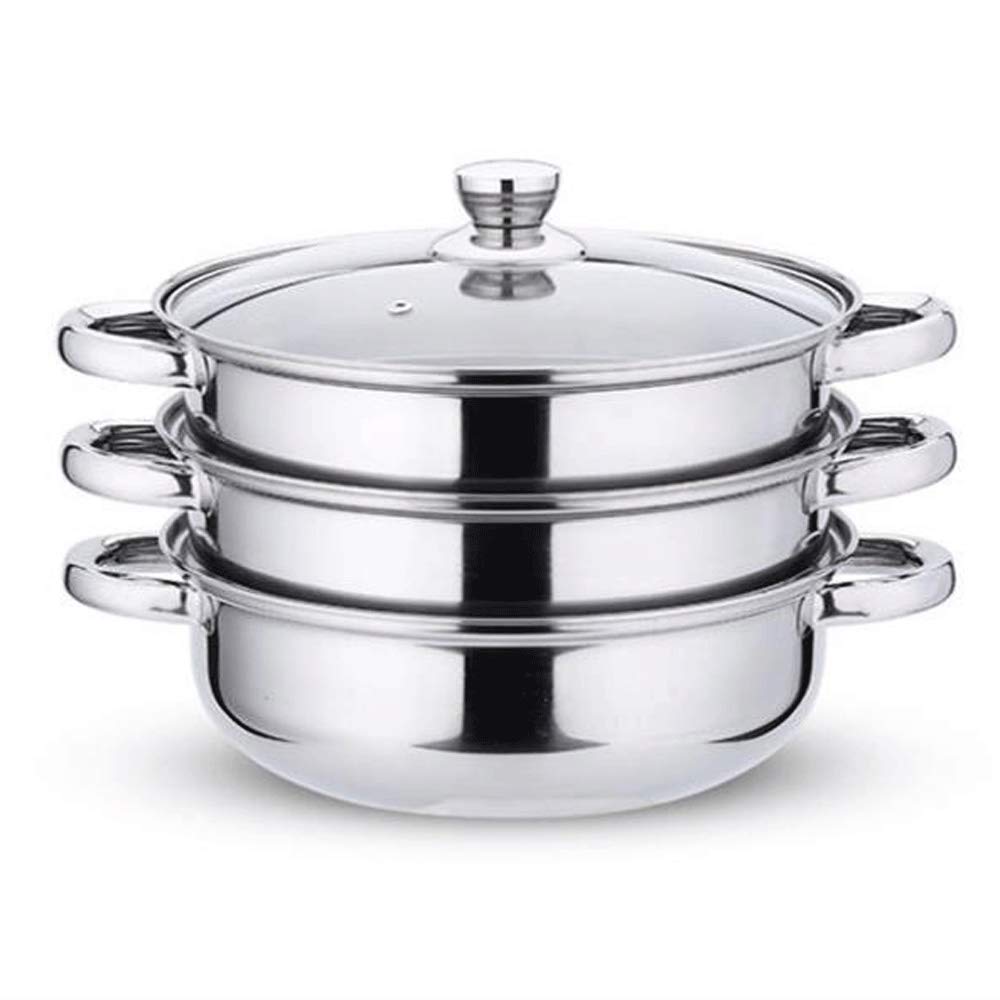 GTHTUHFD 27 Cm Stainless Steel 3 Tier Steamer Pot Steaming