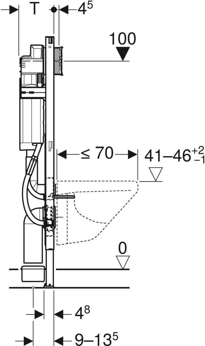 Geberit 111,350.00,5 duofix-telaio Cassette with for Sigma 12 cm (UP320 for Disabled)