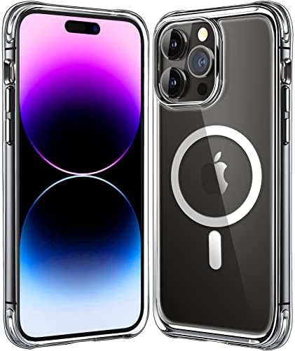 Mkeke Magnetic Designed for iPhone 14 Pro Case Clear with Magsafe [Military Grade Drop Protection] [Not Yellowing] Shockproof Phone Case for Apple iPhone 14 Pro 2022