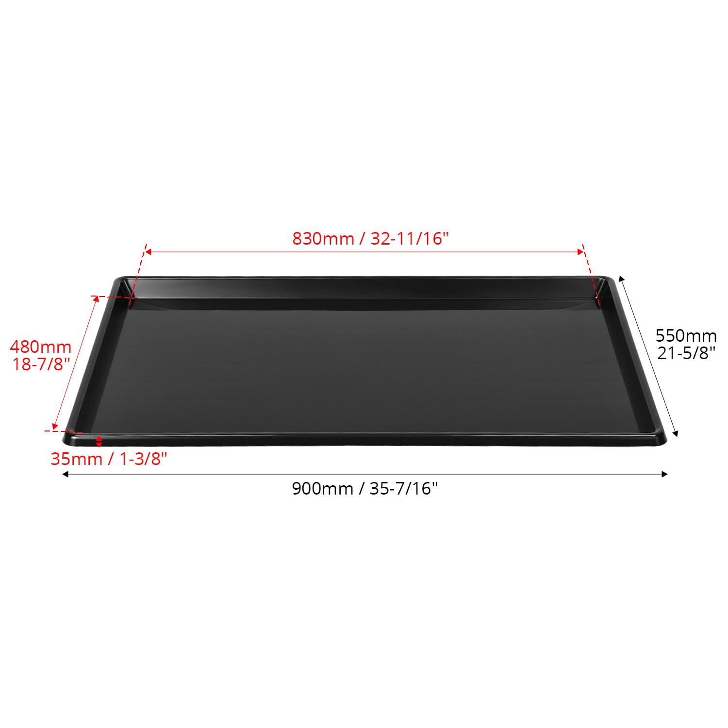QWORK® 2 Stück Extra Große Ölauffangwannen, 90 x 55 cm Kunststoff Ölauffangbehälter, zum Auffangen von Motoröl, Getriebeöl