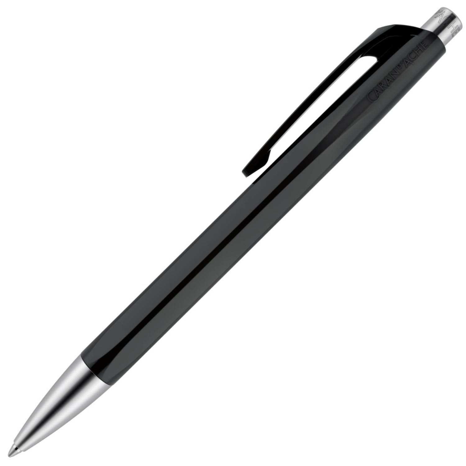 Caran Dache Ballpoint Pen, Black, with SwissRide Blue Medium Cartridge