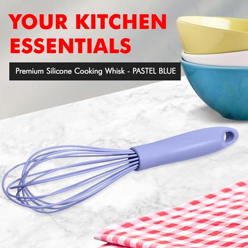 Image of Chef Craft Premium Silicone Wire Cooking Whisk, 10.5 inch, Pastel Blue