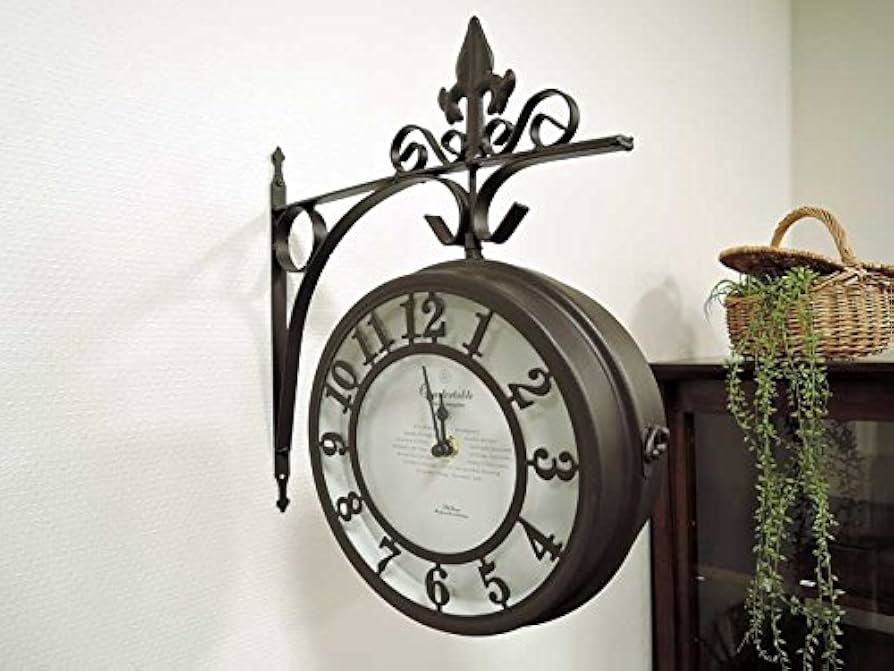 アンティークな壁掛け時計 №.9 回転式両面時計 おしゃれなウォールクロック アンティークな壁掛け時計 №.9 回転式両面時計 おしゃれな