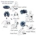 Total Pillow Donut Pillow for Airplane & Travel, Sleeping Neck Pillow, Microbead Comfortable Pillow for Neck, Head, Back, Lumbar & Pelvic Support, Twists to Many Positions - Blue
