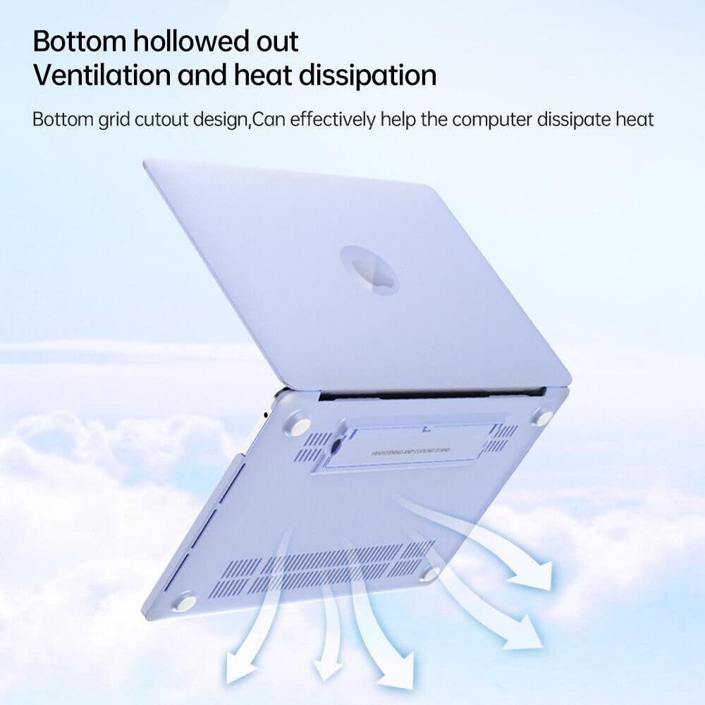 Compatible con MacBook Pro de 14 pulgadas (14.2 pulgadas) A2442 (Color: Azul Paz) Funda protectora rígida de silicona a prueba de golpes con soporte y tapa trasera