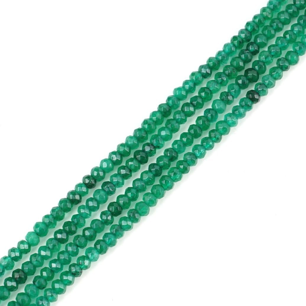 Adabele Natural Emerald Green Quartz Gemstone 3mm Small Rondelle Spacer Stone Beads 13 Inch for Jewelry Craft Making GH2R-10