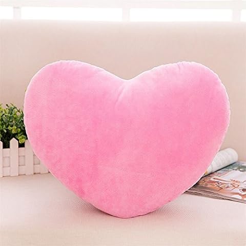 S-ssoy Plush Pillow Heart Shape Cushion Fluffy Throw Pillows Decorative Back Cushions Cover