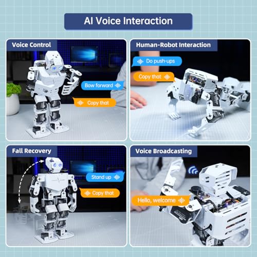 AI Vision & Voice Interaction Robot for Arduino Scratch Python Programming 17DOF Humanoid Robot Large AI Model STEM Project Education Voice Command Walking Dancing Self-Stand Up, Tonybot Standard kit - Image 3