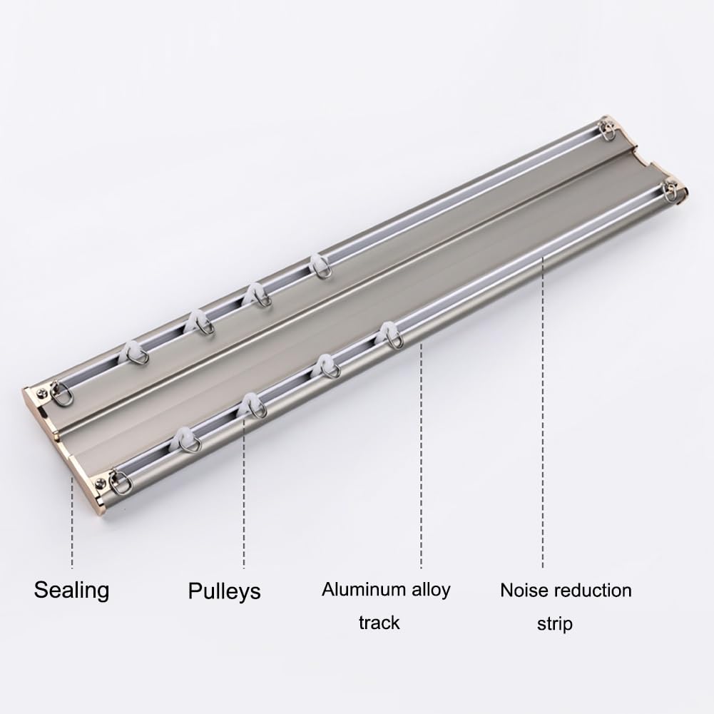 Set di Binari per Tende da Soffitto, Sistema per Divisori Binario per Soggiorno Set Completo con Binario a 2 Vie, Binari Per Tende per Interno/Esterno(White,2.0m(6.6ft))