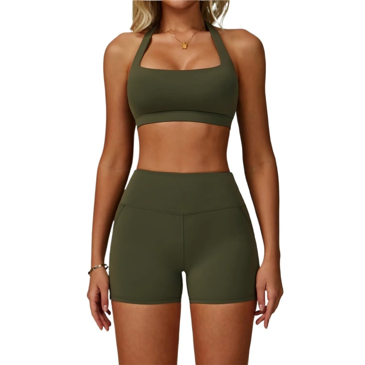 Completo Palestra Donna Set da 2 pezzi Tuta donna Abbigliamento fitness yoga sportivo Reggiseno allenamento Leggings a vita alta Palestra