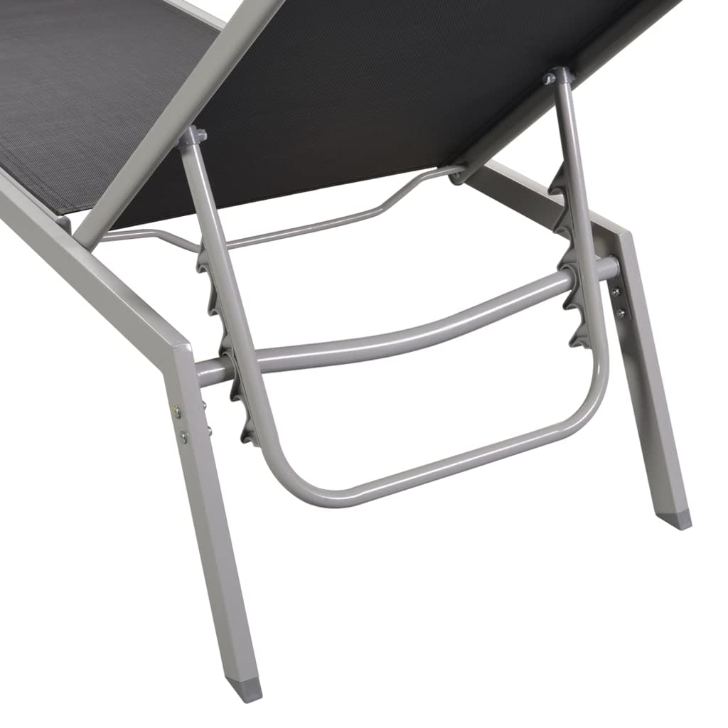 vidaXL Ligbed Loungebed Tuinbed Tuinstoel Zonnebed Campingbed Strandbed Kampeerbed Ligbedden Loungebedden Bed Inklapbaar met Luifel Aluminium Taupe