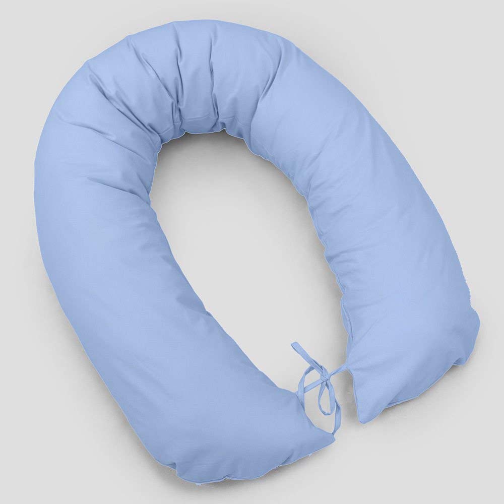Babymam BREAST FEEDING PILLOW BABY NURSING MATERNITY PREGNANCY COTTON COVER 170CM (Blue)