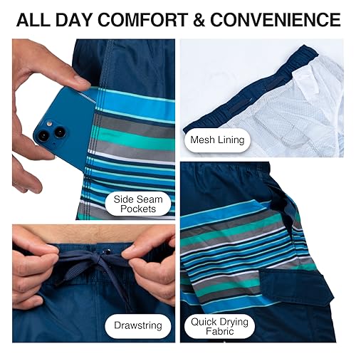 Image of Kanu Surf Men's Wade Mens Swim Trunks Quick-Dry Swim Shorts Men, 5.5 - 9 Inch Inseam (Regular & Extended Sizes)