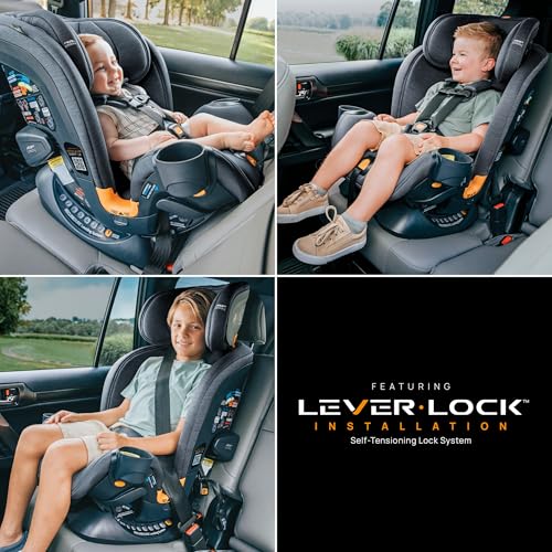 Chicco OneFit LX ClearTex All-in-One Car Seat with LeverLock Installation, Slim Design, Convertible Car Seat, Seat for Infants and Children 5-100