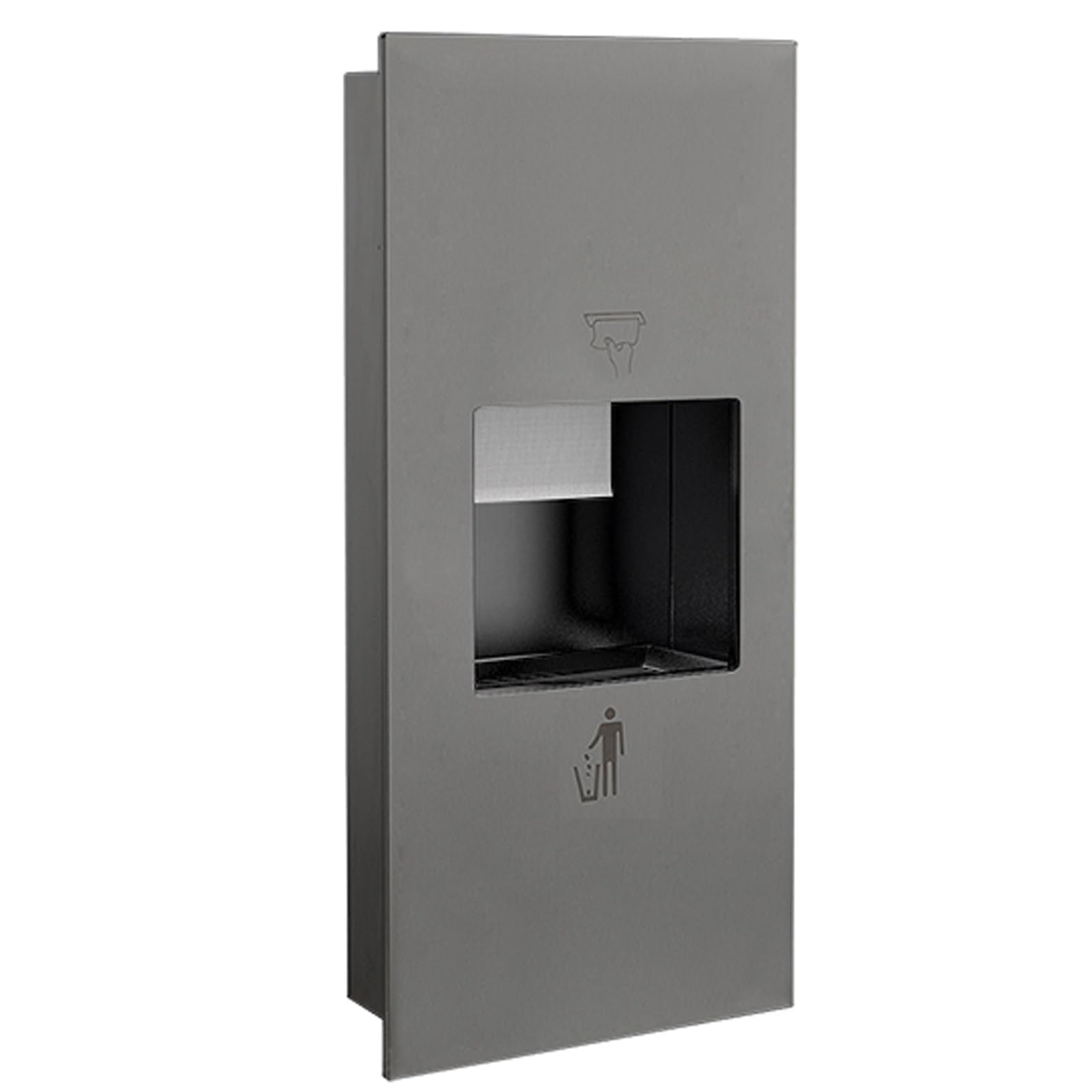 KEhtu Dispensador De Toallas De Papel Empotrado De Acero Inoxidable 304 con Papelera, Dispensador De Toallas De Papel Comercial, Papelera para Baño, para Aseos con Mucho Tránsito. Gray 750x310x150mm