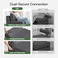 MEGAYES Folding Sofa Bed Convertible 4 in 1 Sleeper Chair Gray Single — image 6