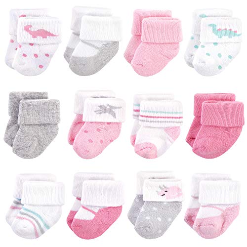 Image of Hudson Baby baby-girls Cotton Rich Newborn and Terry Socks