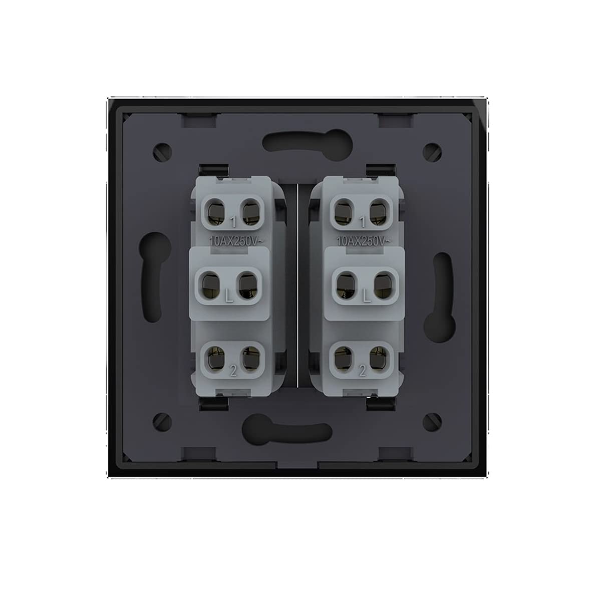 Produktbild von PULSAR Wechselschalter 1-fach Unterputz Mit Glasrahmen - Schwarz, 86x86 Mm, 10A, Für Standard-UP-Dosen