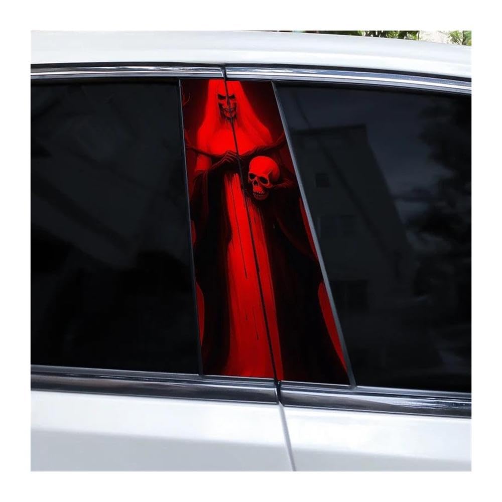 Body Parts 2pcs Car Center Pillar Sticker Ghost Crawling Soul Auto B-Pillar Waterproof Protective Film(J)