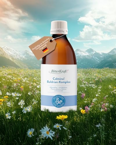 Calmina! Baldrian-Lavendel Tropfen 200 ml – alkoholfrei mit Melisse & Passionsblume – vegan & ohne Zusatzstoffe - Pflanzliche Entspannungsformel - Made in Germany