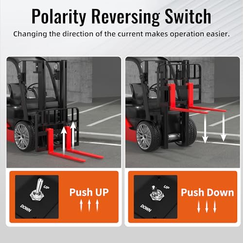 Image of RVBOATPAT Reverse Polarity Toggle Switch 12V 30A, DPDT Momentary (ON)-Off-(ON) Toggle Switch with Up Down Mounting Panel 3 Position 4PIN Wired