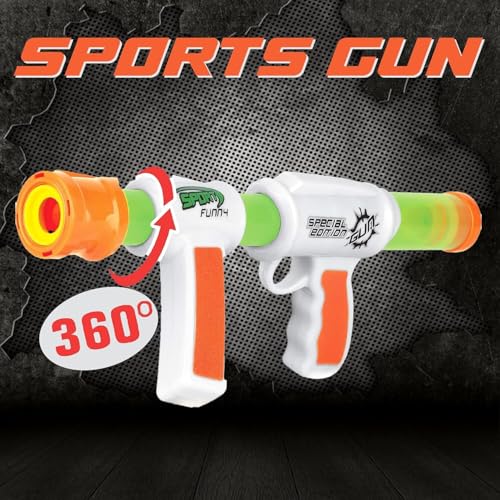 Image of ToyBharat Sports Gun Toys for Kids 5 Years | Fun Target Shooting Blaster Gun with 5 Soft Foam Bullets | Blaze Storm Hot Fire Toy Gun for Boys, Girls, Teen, Adults | Birthday Gift - Made in India