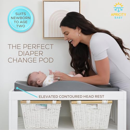 Apricity Baby's Deluxe Diaper Changing Station Large Portable Changing Pad-Unique Shape for Max Comfort-Waterproof Wipeable Diaper Station Non-Slip Baby Changing Mat-Must-Have Changing Pad for Dresser - Image 3