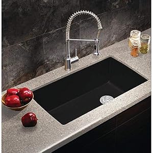 BLANCO, Anthracite 441768 DIAMOND SILGRANIT Super Single Undermount Kitchen Sink, 33.5" X 18.5" BLANCO Anthracite 441768 DIAMOND SILGRANIT Super Single Undermount Kitchen Sink 335 X 185