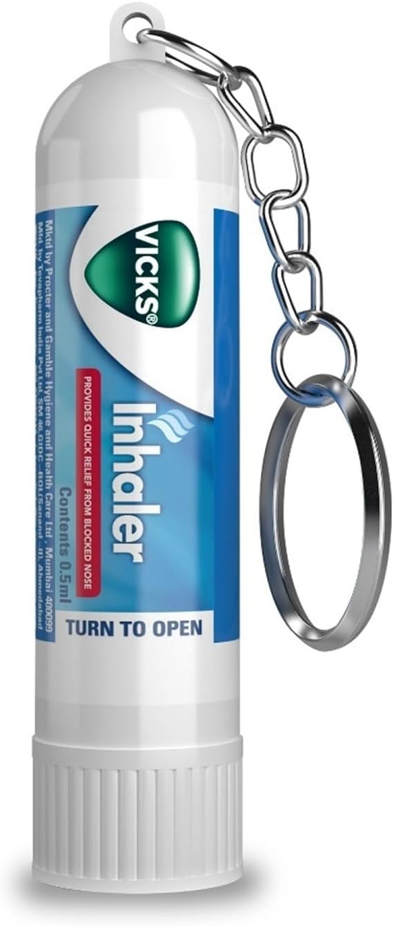 Vicks Inhaler, Portable Nasal Inhaler, With Natural Actives, Quick Relief from Blocked Nose, Menthol Scent