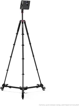 Matterport Pro Tripod Dolly, Heavy-Duty Wheeled Camera Dolly with Adjustable Legs, Smooth Rolling Tripod Base, Aluminum Construction, Portable Folding Design with Carry Bag for Pro Cameras