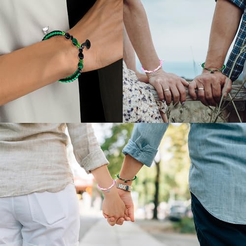 Elphaba Galinda Matching Bracelets -Braided Friendship Bracelet- Rhinestone Crown Witch Hat Matching Bracelets -Couples BFF Accessories Gifts for Fans Party Dress Decor4