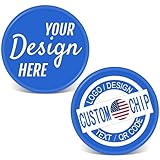 ZLYXIU 500 Personalized Plastic Chips, Custom Poker Chip, Print Your Logo Image or Text, Good for Golf Ball Markers, Challenge Coins, Business Cards, Drink Tokens (Blue)