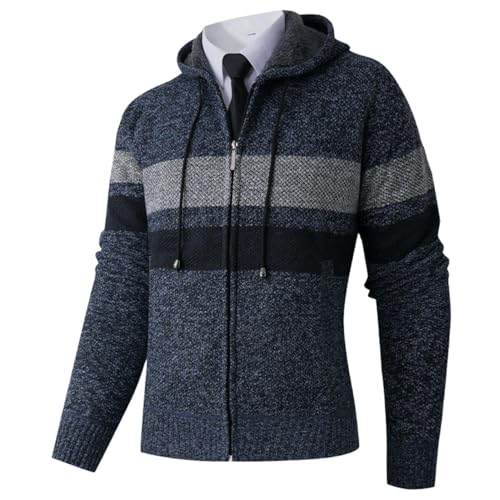 Cardigan en tricot manches longues doublé chaud homme