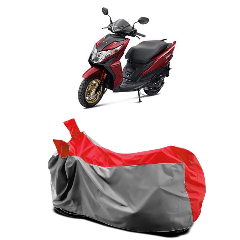 Image of DUFFEL-Two Wheeler Bike Body Cover Compatible for Dio Bs6 Bs6 Heat Protectio /UV-Rays /Birds Dropping /DustProof /Waterproof All Variants [Gray Red]