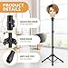 Retbtnm Wig Head Stand 50 Inches, Height Adjustable Tripod Wig Stand, Salon Mannequin Head Stand with Anti-Slip Base for Styling, Wig Display Barber Training, Beauty School​ (Black)