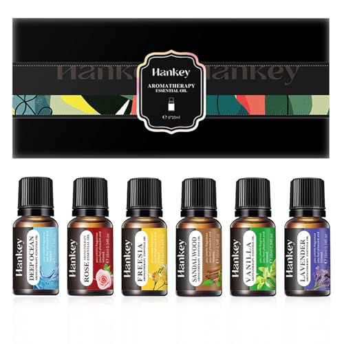 Essential Oils Set, Starter Kit Oils for Diffusers for Home, Aromatherapy Gift Set 6x10 ml - Rose, Lavender, Freesia, Deep Ocean, Sandalwood, An Ideal Essential Oils Gift Set for Any Occasio