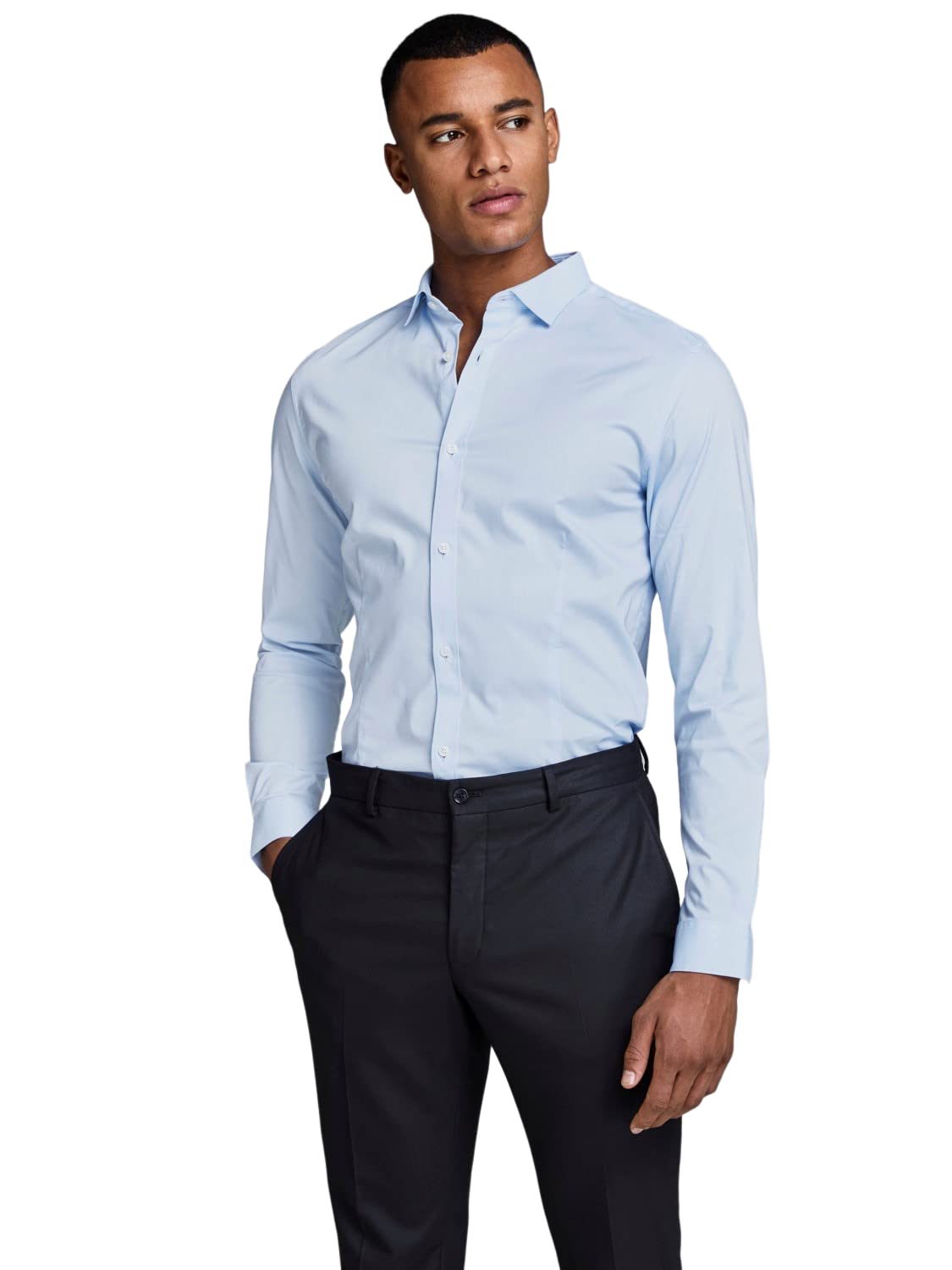 JACK & JONES Mens Male Hemd Super Slim Fit Shirt, Cashmere Blue, XL UK