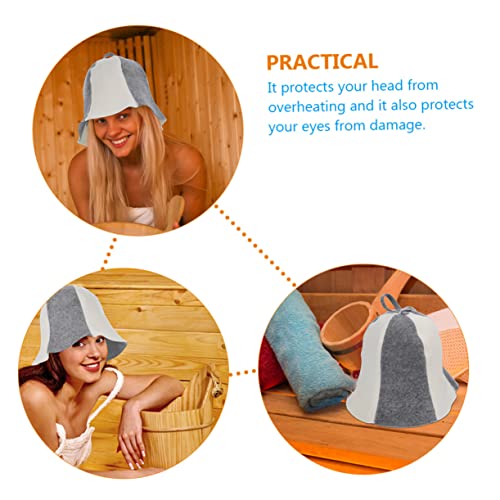 DOITOOL 2 Stück Filz-Saunahut Filzhüte Für Damen Herren-Kappen Hut Für Damen Badekopfwickel Badehut Erwachsenen-Duschhut Haushalts-Badekappen Badehüte Für Sauna Filz-Duschhüte – Bild 4
