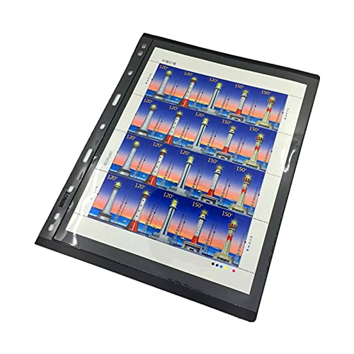 20 Sheet Stamp Pages, 1 Rows Pages For Stamp Collectors, 9-Hole Standard Page Fit Stamp Album Binder, Professional Pack #TOP4