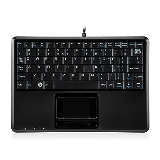 Perixx PERIBOARD-510H Plus, Wired Super Mini USB Touchpad Keyboard, X Type Scissor Keys with 2 Built-in Hubs