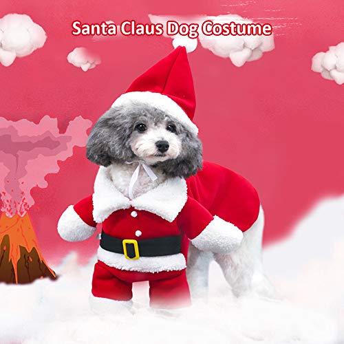 DECDEAL Papai Noel Cachorro Fantasia Roupas de Natal Animais de Estimação Filhote de Cachorro Casaco