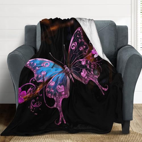 Couverture flanelle douce motif papillon pour des nuits sereines - 5