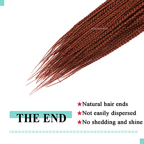 Box Braids Crochet Hair 18 Inch 8 Packs 350 Color Ginger Goddess Box Braids Crochet Hair Pre Looped Copper 3X Box Braided Crochet Hair Synthetic Braiding Hair Crochet Braids Hair For Black Women- 8 Packs /350 #TOP4