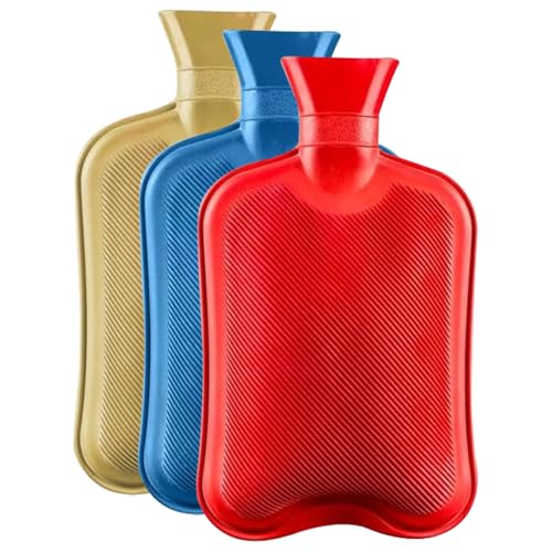 ZOPPER Hot Water Bottle 2 Liter - Natural Rubber Hot Water Bag for Back Pain, Neck Shoulder, Period Cramps Pain Relief, Secure & Leakproof Heating Pads (Any 1 Unit Random Colour Will Dispatch)