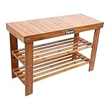 【 amplia capacidad 】: Este estante de zapatos es muy práctico con sus 2 compartimentos ocultos bajo el asiento.